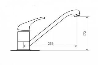 Смеситель для кухни Polygran Низкий чёрный 726323